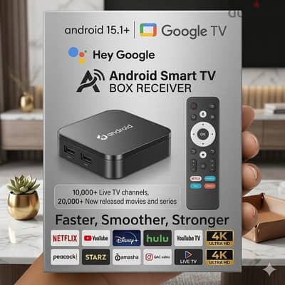 4K Android TV BOX RECIEVER/TV channels without Dish/Smart TV BOX
