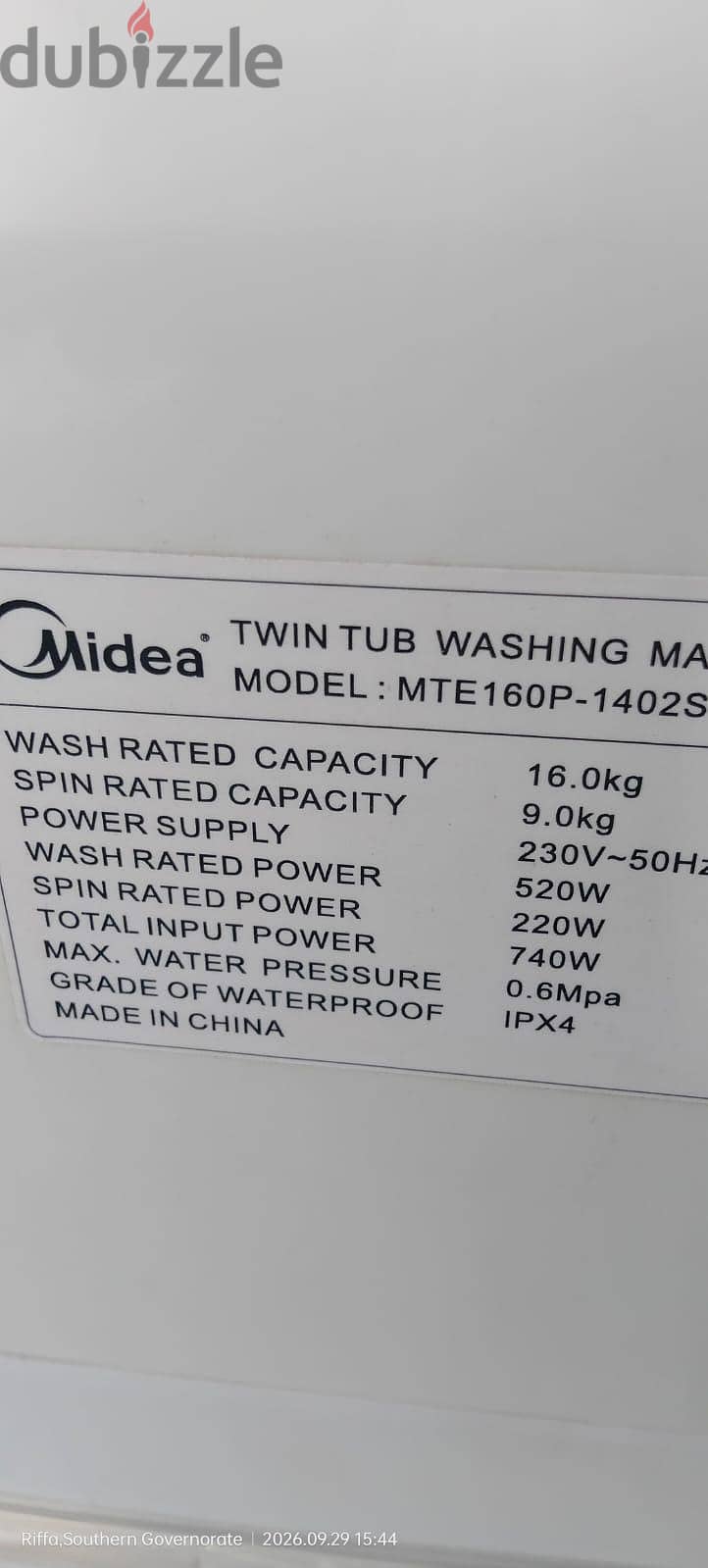 for sale washing machine 16 kg 7