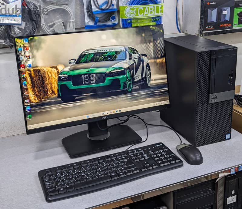 Dell Core i7 7th Gen PC RAM 8GB SSD 256GB 24" FHD Borderless Monitor F 3