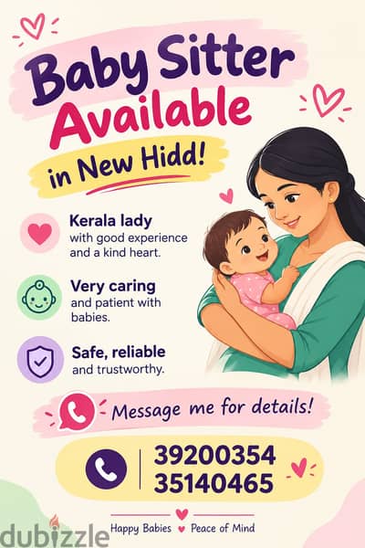 Safe & Caring Home Babysitting – Kerala Lady