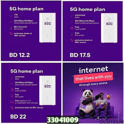 STC 5G, Postpaid 3 Data Sim + 1 Mifi, 22 bhd, Unlimited data