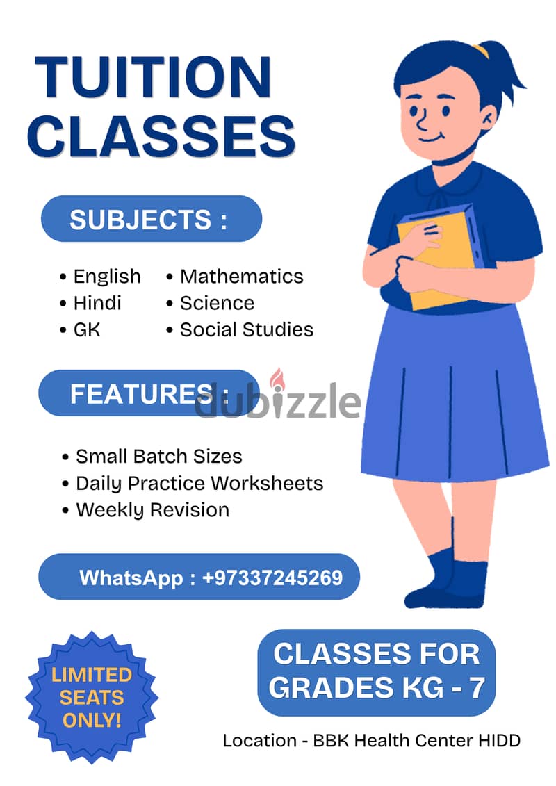 Kindergarten & Primary tuition Classes available. WhatsApp 37245269 1