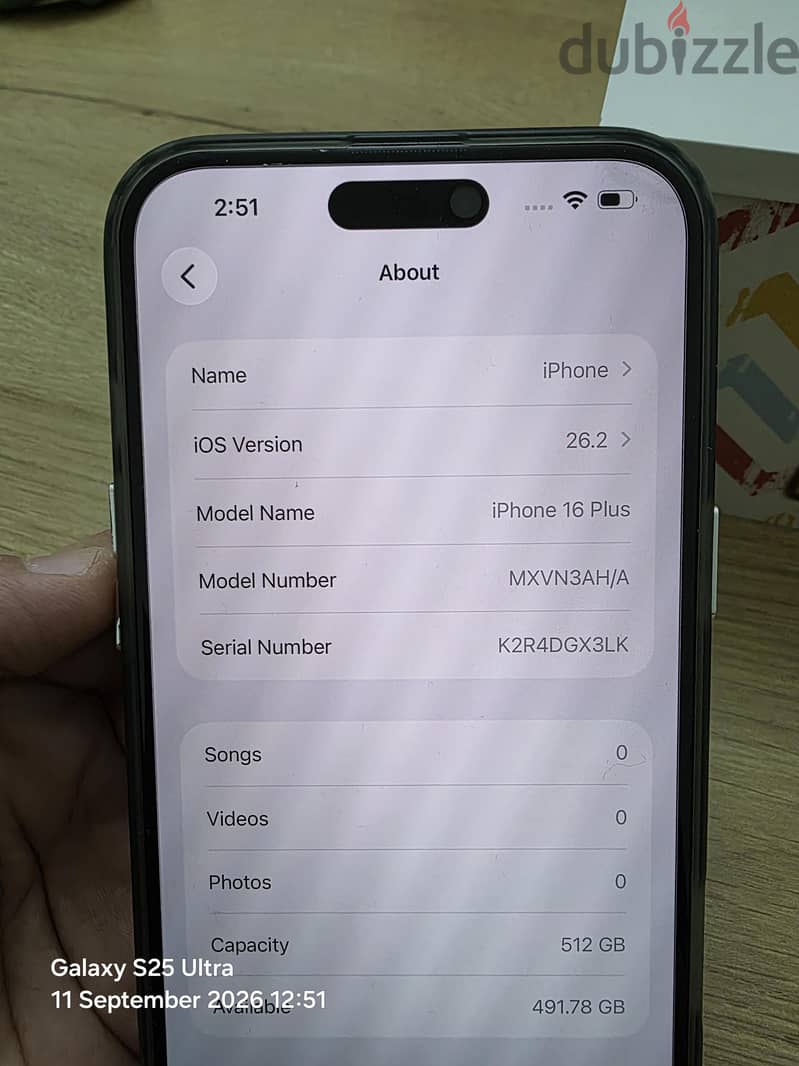 iPhone 16 Plus, 512GB 100% Battery Health with box and charger 2