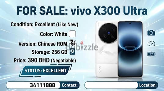 Vivo x300 ultra 256gb for sale