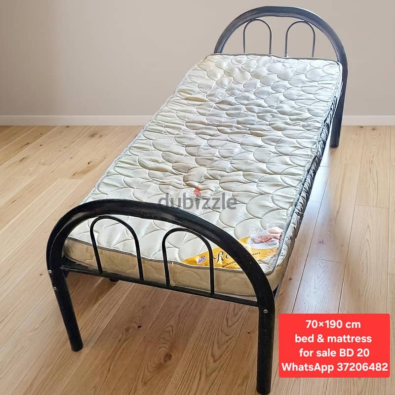 Queen size Bed with Mattress and other items for sale with Delivery 9