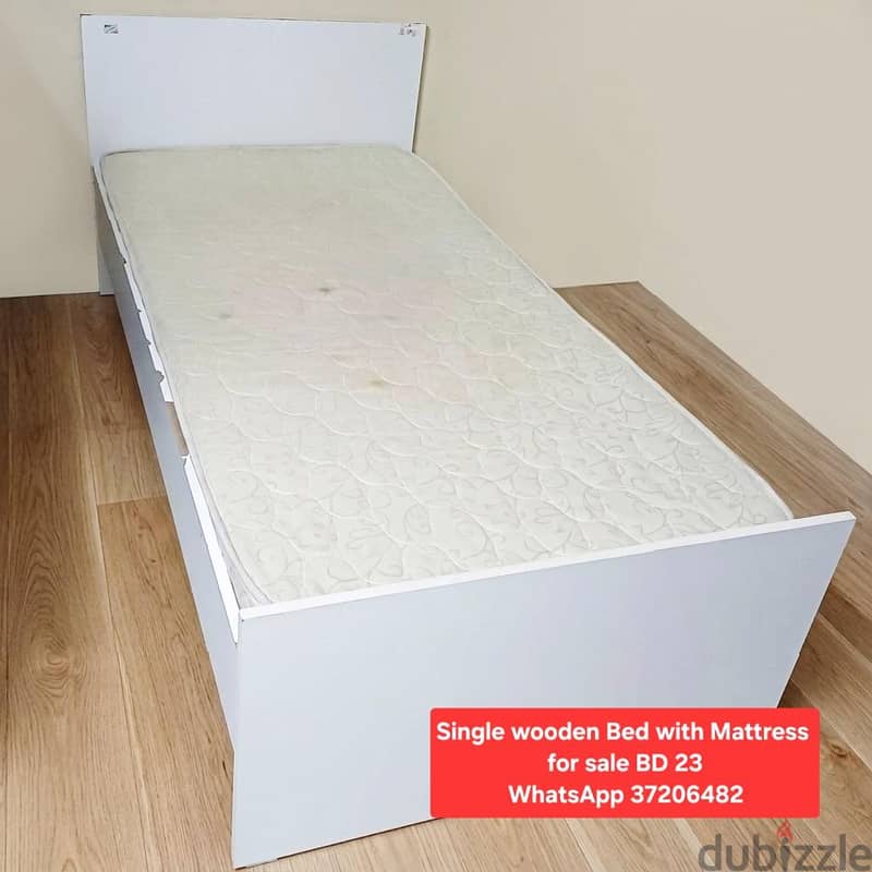 Queen size Bed with Mattress and other items for sale with Delivery 12