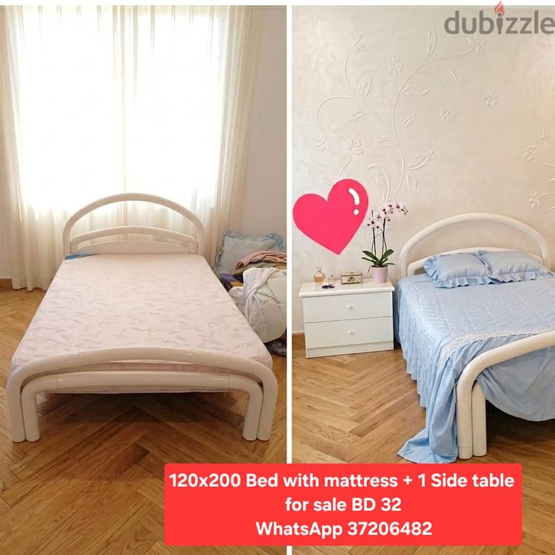 Queen size Bed with Mattress and other items for sale with Delivery 16