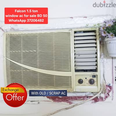 Falcon 1.5 ton window ac and other items for sale with fixing