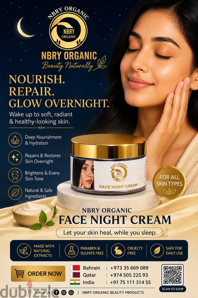 Nbry herbal Night cream, Red sandal with white turmeric, 2