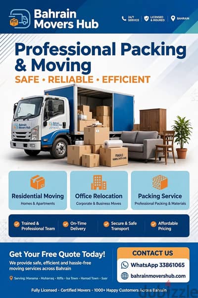 Moving Service in Bahrain for Homes, Villas & Offices