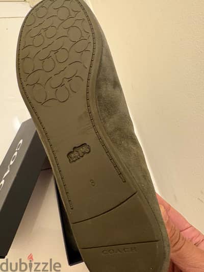 COACH Houston Ballet Flats in Green Suede.