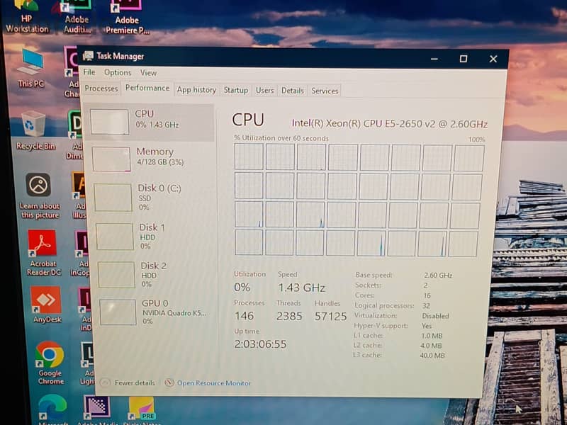 Z820 2x Xeon Processor RAM 128GB/2.5TB SSD/HDD 22’’ Monitor FHD 5