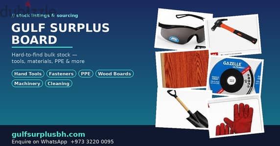 Bulk Tools, Materials & PPE – Gulf Surplus Board Catalog