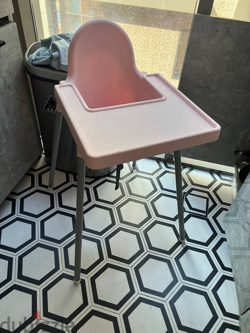 Ikea work table, office chair, baby chair and garden chair 1