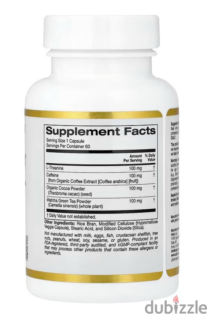 Nutricost L-tyrosine + Free caffeine/matcha supplement 6