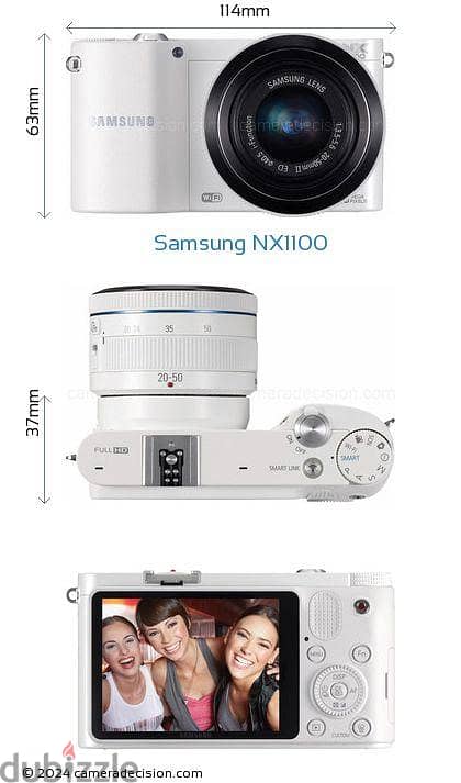 كاميرا سامسونج NX1100  Mirrorless  مع العدسة + فلاش 2