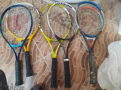 Sale Dunlop,head branded used tennis racket,total 6 piece all price 80