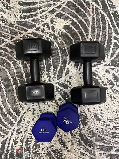 5kg and 4kg dumbbells for sale