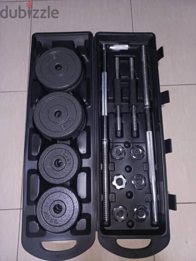 50kg dumbells with bar . 33639629