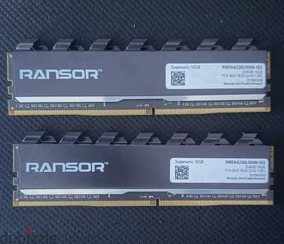 RANSOR DDR4 RAM 8X2 3600mhz