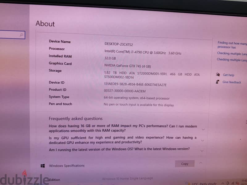 Dell XPS i7 Workstation | 32GB RAM | GTX 745 | Windows 11 Pro 2