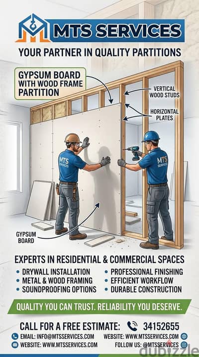 Jypsem wall partition work