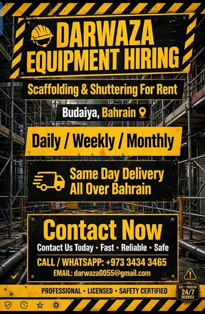 SCAFFOLDING & SHUTTERING FOR RENT