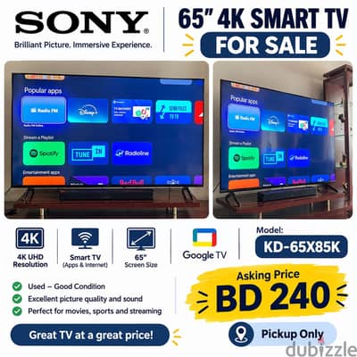 TV for sale Sony KD 65X85K