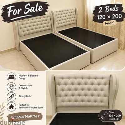 2 bed without mattress size 120+200