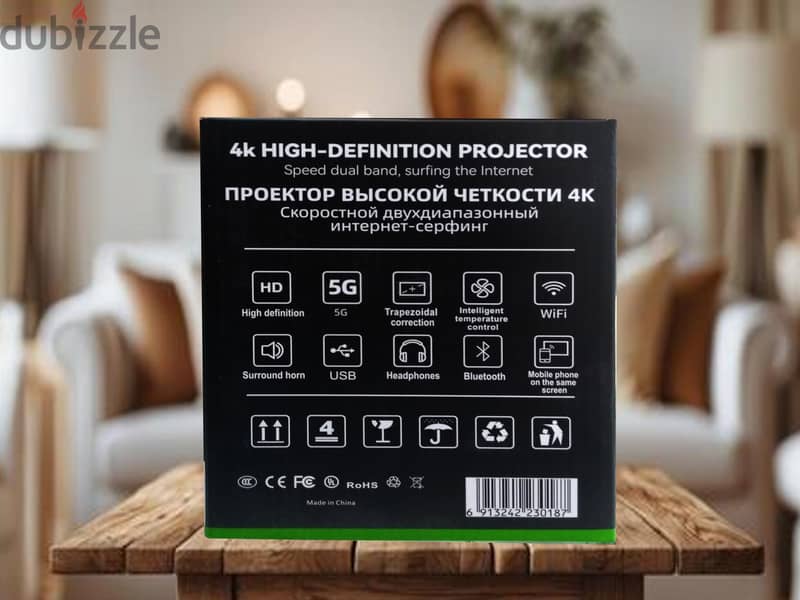 Smart Projactor 4K HDR WIFI Bluetooth & Miracast 23 BD Only 1