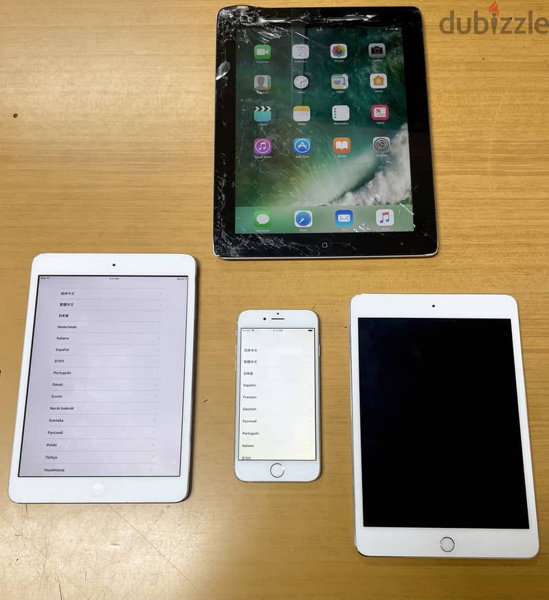 For sale three ipads and iphone 1