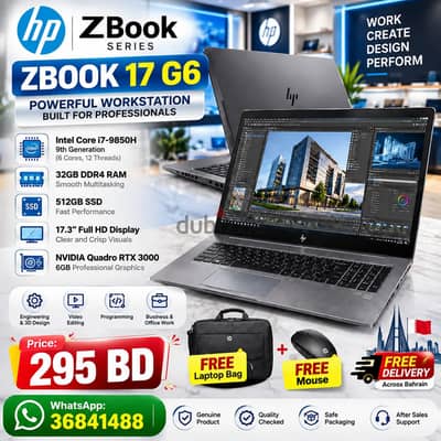 HP ZBook 17 G6 Workstation i7 9th Gen 32GB RAM RTX 6GB | 512GB SSD