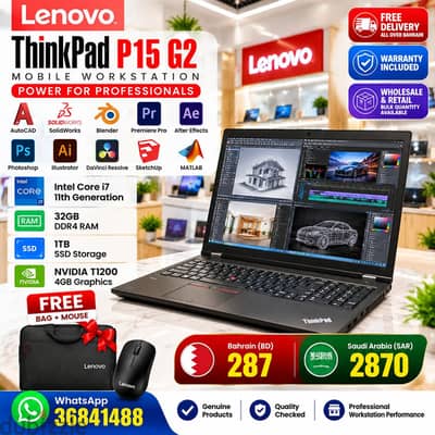 Lenovo ThinkPad P15 G2 i7 11th Gen 32GB RAM 1TB SSD NVIDIA T1200 4GB