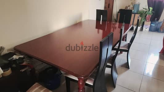 6 Seater Dining large size Table + 6 Chairs in Excellent condition