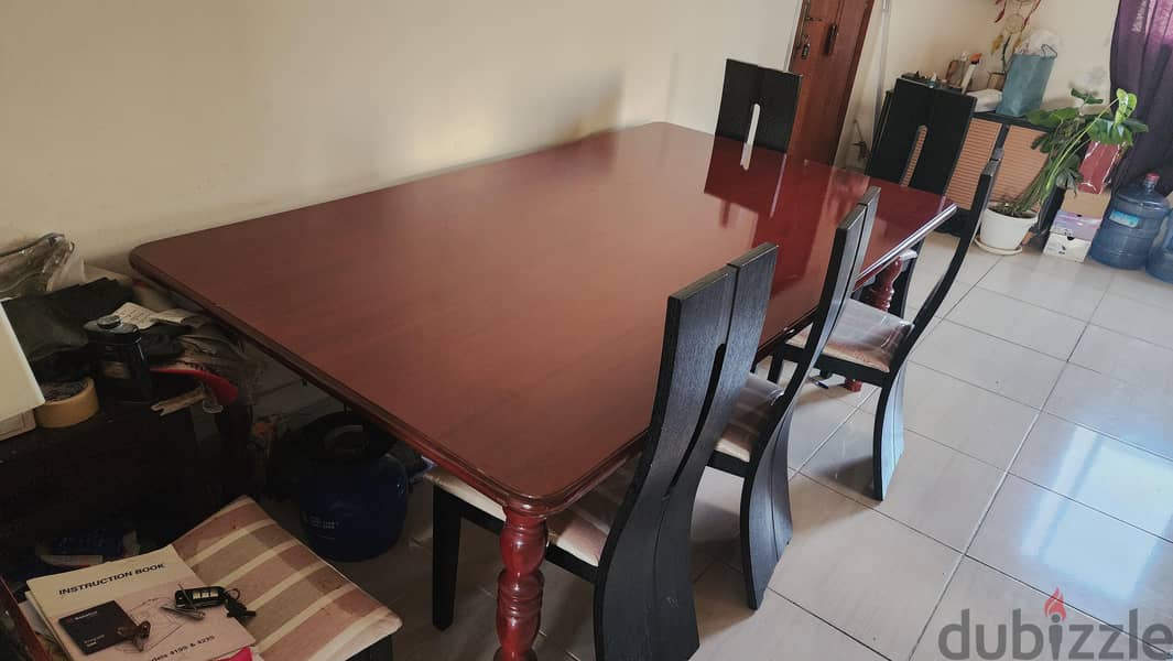 6 Seater Dining large size Table + 6 Chairs in Excellent condition 1