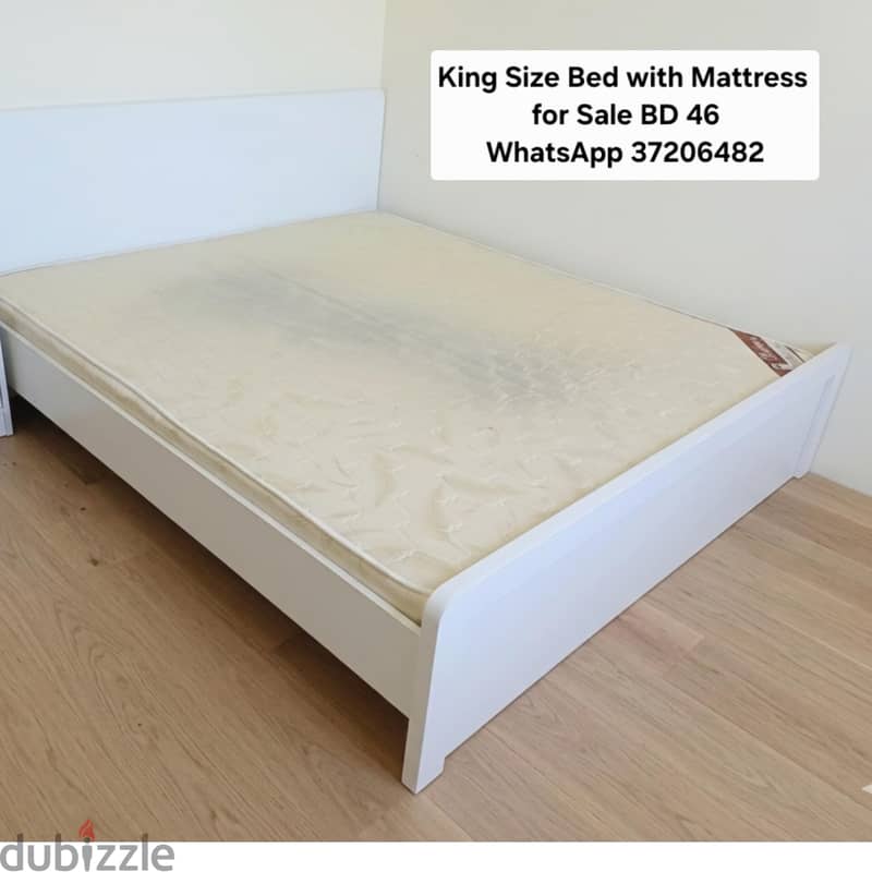 Heavy Duty Queen size Bed with Mattress and other items for sale 19