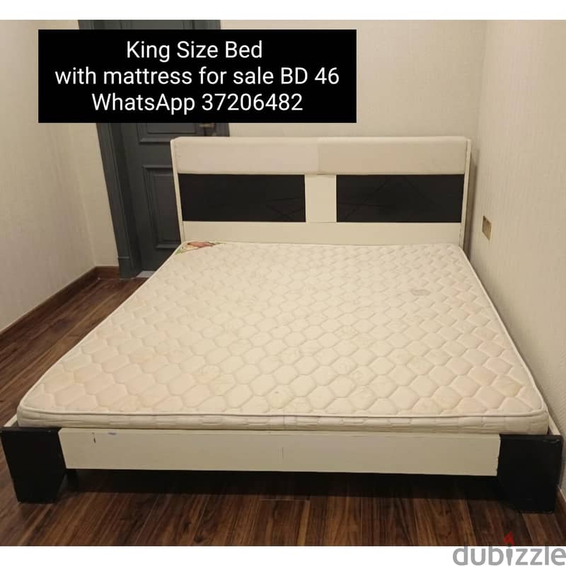 Queen bed and mattress and other items for sale with Delivery 2
