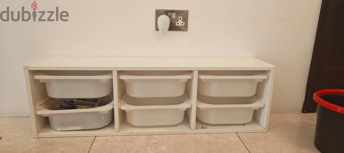 Ikea shelves with tub drawers