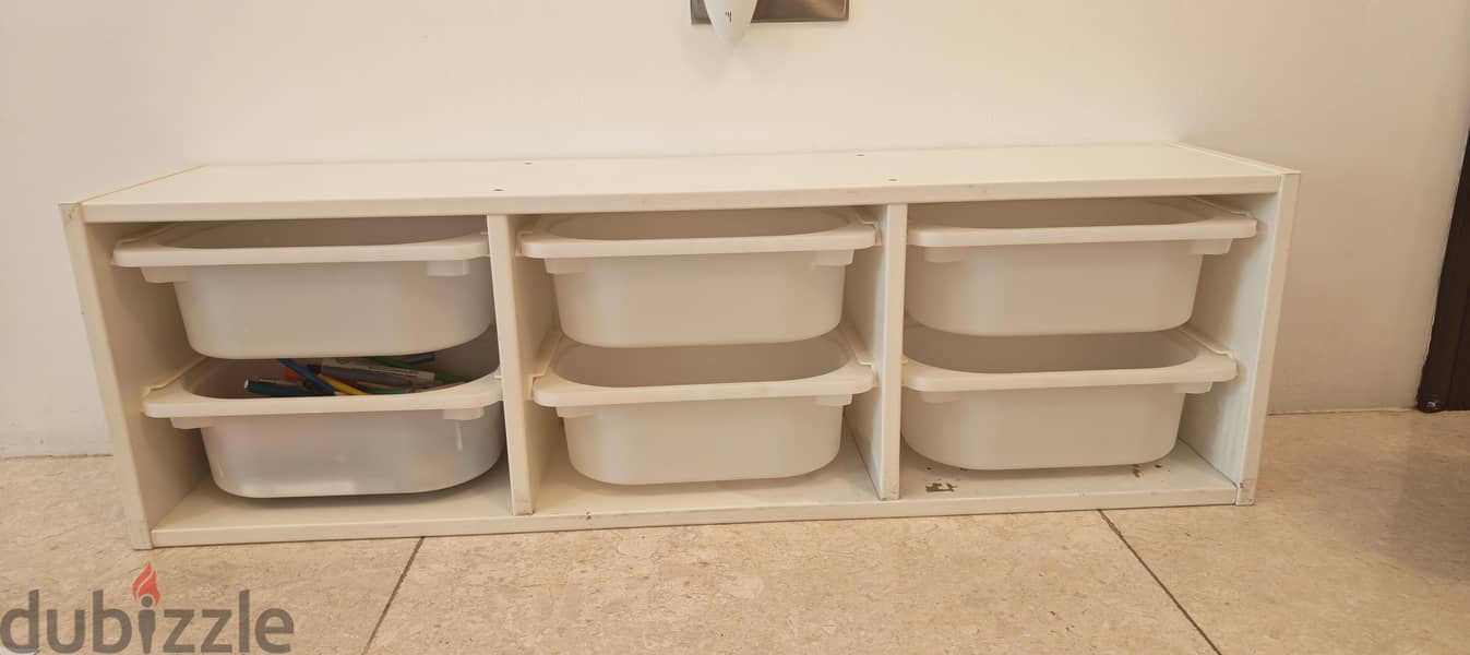 Ikea shelves with tub drawers 1