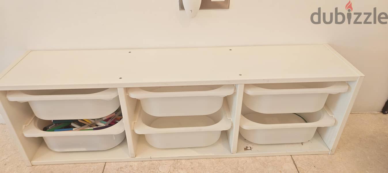 Ikea shelves with tub drawers 2