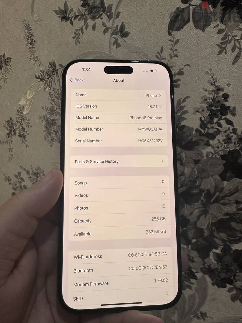 iPhone 16 Pro Max Titanium black | 256GB | 89%  | Screen changed 2