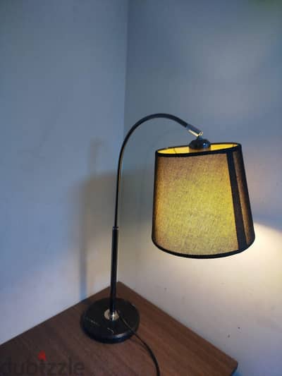 Modern Gooseneck Table Lamps with Marble Bases (Set of 2)