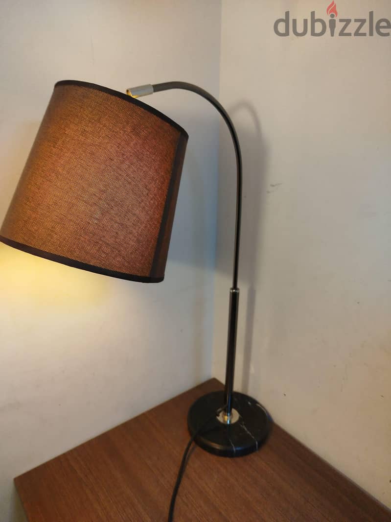 Modern Gooseneck Table Lamps with Marble Bases (Set of 2) 2