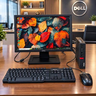 Lenovo Tiny PC AMD 7th Gen RAM 8GB M. 2 SSD 1GB Graphics 19" Mon Built-