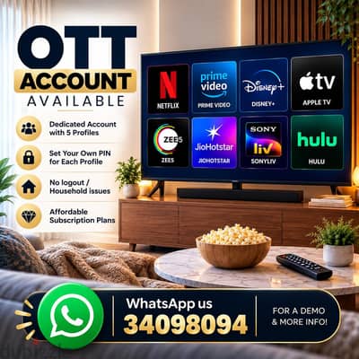 PRIVATE OTT ACCOUNT AVAILABLE • NETFLIX • PRIME VIDEO • DISNEY+