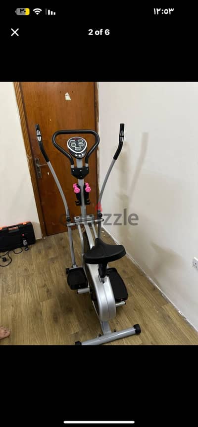 دراجة تمارين سيكل+غزالة تتحمل 100kg شاشة عرض نضيف حاله ممتازه