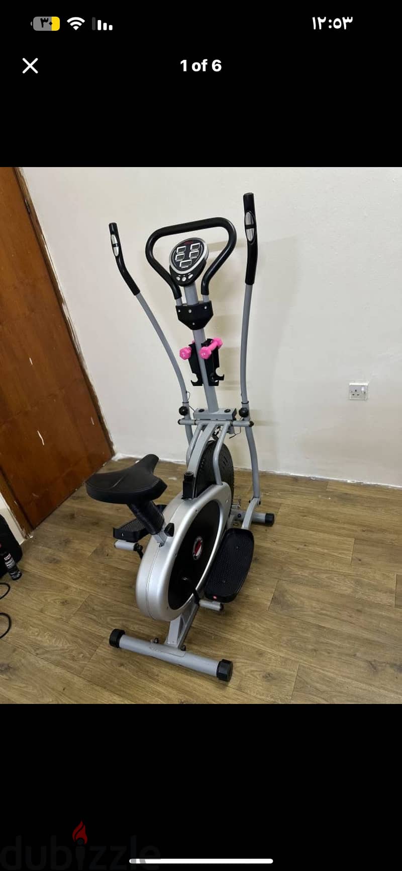 دراجة تمارين سيكل+غزالة تتحمل 100kg شاشة عرض نضيف حاله ممتازه 2