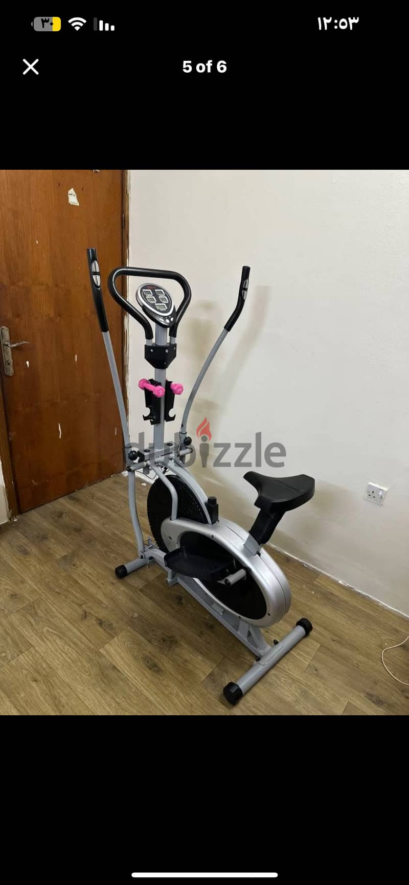 دراجة تمارين سيكل+غزالة تتحمل 100kg شاشة عرض نضيف حاله ممتازه 4
