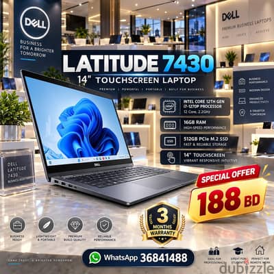 Dell Latitude 7430 Touchscreen i7 12th Gen Laptop 16GB Ram 512GB M. 2