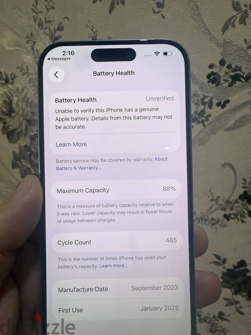 iPhone 15 Pro Titanium  | 512 GB  | 88% (changed ORG) |Screen copy GX 4